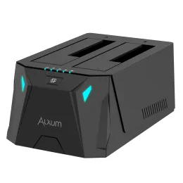 Управление Alxum Dual Bay SSD SSD Док -станция USB C к док -станции SATA HDD для 2,5/3,5 дюйма на твердом док -док -коньках в автономном режиме