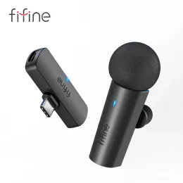 Микрофоны Fifine Wireless Lavalier Recording Microphone Typec Mini Mic для мобильного телефона/планшета/ноутбука