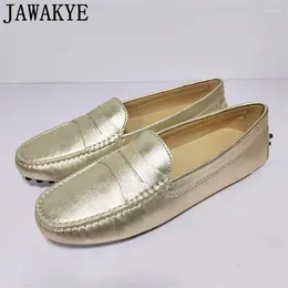 Sıradan Ayakkabı Yaz Kadınlar Doudou Düz Loafers Slip-On Pist Resmi İş Deri Deri Yürüyüş Mujer