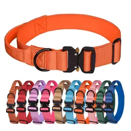 Durável Tactical Dog Collar Leash é de serviço pesado para cães de cães grandes médios Acessórios de treinamento para caminhada alemães 240419