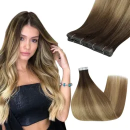 Weft Moresoo Tape intection w ludzkich włosach przedłużenia Virgin Hair podwójnie narysowane naturalne proste wtryskiwanie pu skóra włosy