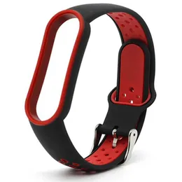 Orologi bande idonee per Xiaomi Mi Band 5 4 3 6 Watch Cing Wook Dual Color Silicone Bracciale Sostituzione Bracciale Xiaomi Band 4 Miband 3 5 6 Watch Cint 240424