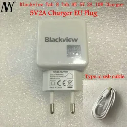 Laddare avy för original BlackView Tab 8 Tab 8E 5V 2A 10W EU Plug Travel Charger Connector Typ C USB -kabel för Tab8 -surfplattor PC