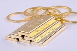 Gold Brick -formad nyckelkedja Pure Gold 9999 Purity Key Ring Simulation of Gold Creative Small Gift4795899