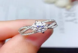 Leechee Moissanit Ring 1CT 65mm VVS1 Kadın Nişan ve Düğün Hediye Laboratuvarı Elmas Gerçek 925 Sertifika ile Katı Gümüş7340181