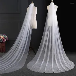 Velo da sposa 3/5 m di lunghezza da sposa con capelli pettine bianca avorio a strato singolo tulle testa bomboniere