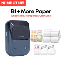 Sürücüler Niimbot B1 Etiket Yazıcı Yeni Varış Taşınabilir Termal Labeller Maker Barkod QR Kodu Self -Lapit Etiket Kağıt Rulo Bluetooth