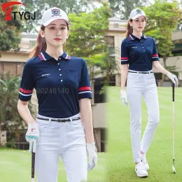 Hemden Sommer Frauen Golf Hemd Kurzarm Kurzarm Schnelle trockene Golfkleidung atmungsaktiv