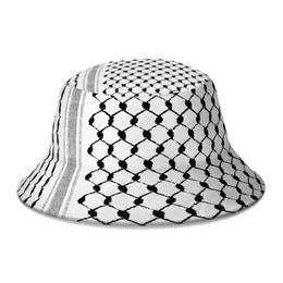 Chapéus de aba larga Chapéus de balde de verão Hatta Kufiya Chandeiro Folk Bucket para meninos Meninas Palestina keffiyeh Design Design Fisherman Hats Outdoor Panamá Hat j240425