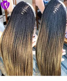 Synthetic Long Braided lace front Wigs Braiding Crochet Hair With baby hair box braids Wig for American African Women51821168017620