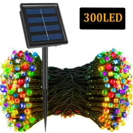 램프 330LED 야외 LED 태양열 조명 요정 조명 태양 광 전원 화환 조명 8 모드 33m 정원 웨딩 장식 방수 방수