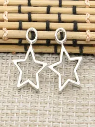 100pcslot Antique Silver Alloy Star Pentagram Charms Pendants für DIY -Schmuckbefunde 16x22mm6204667