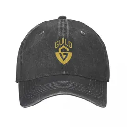 Ball Caps Guild Gitar Cap Cowboy Şapkası Vahşi Top Şapka Moda Kadın Şapkası Erkek J240425