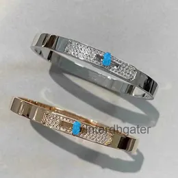 High-End-Luxus H Home Bangle Seiko High Edition Original Reproduktion 925 Pure Silver Luxury Fashion 18K Roségold Platin Hälfte Diamant Full Sky Star Armband