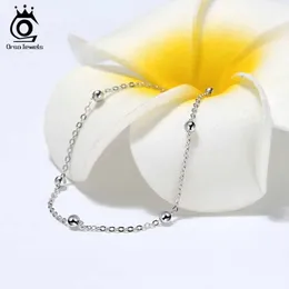 Boncuklu Orsa Jewels İtalya 925 STERLING Gümüş Yan Zincir Bilezik 2,0mm Boncuk Tasarım O-Link Takı Kadınlar için Uygun SB67