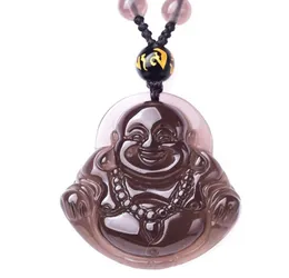 Натуральный лед, обсидиан Большой живот Будда подвеска черная матрия Будда ожерелье женское 5531666
