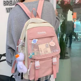 Ryggsäck stil estuaqueen kawaii nylon kvinnor mode vattentätt rucksäck för tonåring flickor skolväska söt student bokväska resor mochila