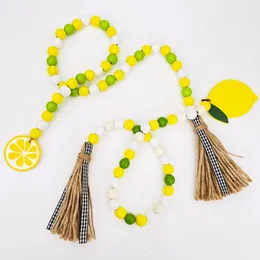 Декоративные фигурки лимонные деревянные бусинки гирлянды с кисточками. Молитва для декора для кисточек для фермы для фермерского дома