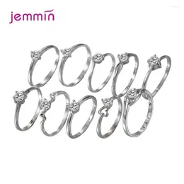 Clusterringe 925 Sterling Silver Classic Finger Ring für Frauen Trendy Fine Schmuck 10 verschiedene Modelle Option Zufallsgröße