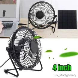 Electric Fans Mini Solar Panel Powered Ventilator Fan Portable 5W 4 Inch Greenhouse Solar Exhaust Fan for Office Outdoor