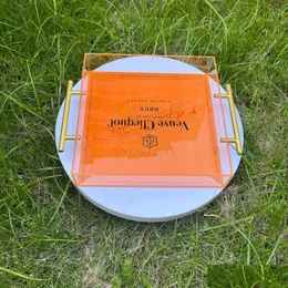 Café da manhã Bandejas Fabous Orange Veuve Clicquot Champagne Serviço Tray