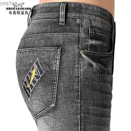 Mäns jeans herrar jeans vinter tjock bomull bruce shark mode casual rakt ben elastisk mjuk lös klassisk italienska stora mens pantsl2404