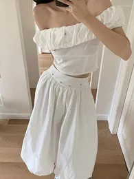 Signe Adagirl Kawaii Abito da ballo Maxi Skirt White For Women Off Blouse Female Summer Fashion One Piece Stes Aesthetics Clothes