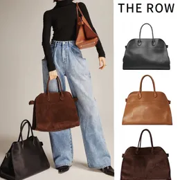 女性用デザイナートートバッグMargaux 15 10 The Row Bag Handbags Solid Colors Leather Black Brown Luxury Bag Big Capizer Shopping Autdoor Bags Man Bag CasuareTE018C4