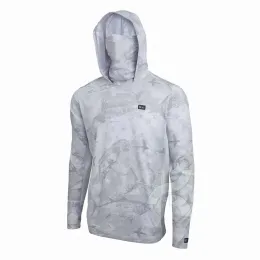 Aksesuarlar Pelajik Balıkçılık Gömlek UPF 50 kapüşonlu yüz kapak Tshirt Erkekler Uzun Kollu Hoodie Ropa Pesca UV Koruma Yüz Maske Balıkçılık Giysileri