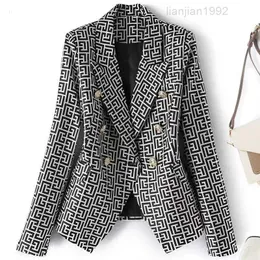 T059 feminino feminino blazers marca maré marca de alta qualidade designer de moda retrô presbyopic manze série de terno leão leão de peito belaspado plus size roupas femininas