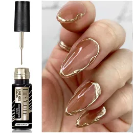 Lilycute 5ml Superbright Metallic Liner Gel Polish Gold Silver Mirror Nail French Style Line Art Vernis 240425