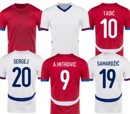 24-25 Serbia Home Soccer Jerseys Thai Quality Jersey Dostosowana liczba koszulki piłkarskiej mundury piłkarskie hurtowe popularne zniżki Dhgate