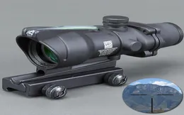 Trijicon Black Tactical 4x32 Scope Sight Real Fiber Optics Green Illuminated Tactical Riflescope med 20mm svindel för jakt7060850