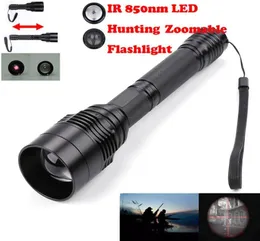 Фонарики факелы длинно расстояния инфракрасный 10 Вт IR 850NM T50 LED Hunting Light Night Vision Torch 18650 Camping Zoomable294W9480268