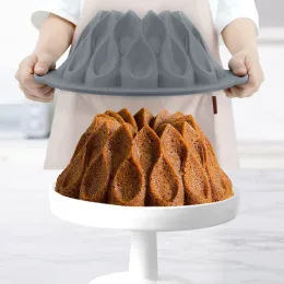 Moldes de cozinha Bakeware alimento alimento no grau de silicone bundt bolos de design canelado Ferramentas de cozimento de bolo de bolo de libra