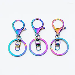 Keychains Keychain Clap 20st Metal Hummer Claps Spring Buckle Hook Key Ring Connector för DIY BAG smycken gör fynd