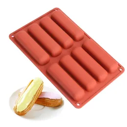 Moulds 8 Cavity Twinkie Silicone Mold Cake Pan Eclair Puff Baking Mold Nonstick Cereal Energy Bar Maker Chocolate Truffles Butter Mould