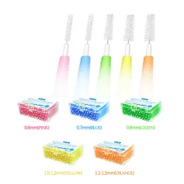 Escova de dentes 30/40/50/60pcs/caixa de dente pincel interdental dental 0,61,5 mm de limpeza entre os dentes cuidados oral ortodônticos i moldará o fio dental