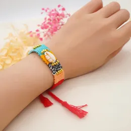 Braccialetti di fascino go2boho in stile nativo in tessuto bracciale intrecciato in tessuto per donne dono gioielli estivi da guscio da guscio pulsel pulsel