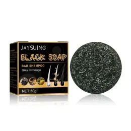 Shampoos White Hair Darkening Shampoo Soap Restore Gray Beard And Hair Natural Color Soap Gray White To Black Dye Hair Fixing Shampoo Bar