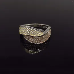 Cluster Rings Design Pure 925 Silver Women's Full Cring Cring с уникальной формой для ежедневного или вечеринки в крутом стиле потребности