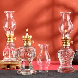 Titulares de vela Lâmpada de lâmpada de lâmpada de óleo vermelha Câmara de querosene Classic vintage Lâmpadas de vidro vintage para iluminação de decoração para uso interno