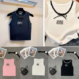 Women Knits Tops Slim Croptop Designer Tanks Top T Shirts Rhinestone Sling Tees Fashion Vest Summer Tshirts Sexig Streetwear Fashion Clothing 4355