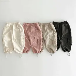 Calça 2023 outono novo bebê calça solta meninos e meninas calças casuais calças de moda sólida