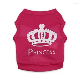 Hundkläder 1 PC Söt husdjur Valprock Crown Princess T Shirt Polyester kläder Lovely Big Vest For Pets Dogs