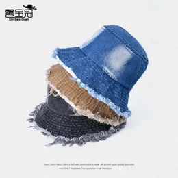 8448 Lavado Cowboy Fisherman Hat Summer Korean Edition Versátil Bowl Hat Hat Face Face Show Small Sun Protection and Sunshade Hat