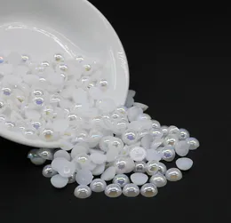 ABS CHONE ABS Half Pearl Beads Pure White AB Color All Size Flatback Glue on Rhinestone for Clother Decoration5073211