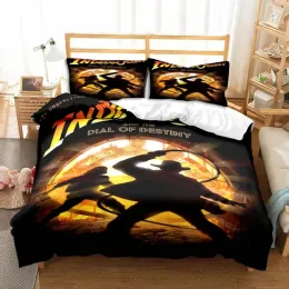 sets Indiana Jones and The Dial of Destiny Stylish Bedding Set Single Double King Size Boys Bedroom Quilt Cover Duvet Cover Set Gift