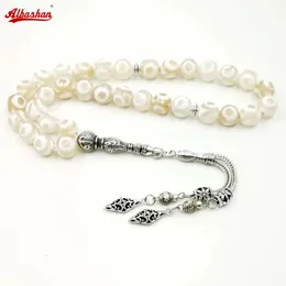 Tasbih Natural Eyes Agate Stone Muslim Misbaha Prayer Bead Islamic Accessories on Hand Turkish Jewelry 33 Rosary Beads Bracelet 240415