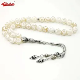 Tasbih Eyes Natural Eyes Agate Stone Muslim Misbaha Preghiera perline Accessori islamici su gioielli turchi a mano 33 Rosario perle bracciale 240415